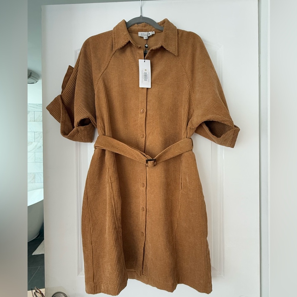 Molly Bracken Belted Corduroy Dress